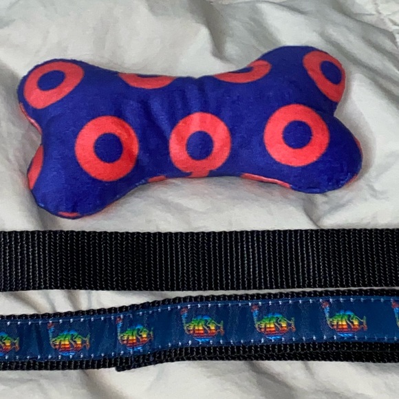 PHISH Rainbow Dog Leash + Donut Squeaky - Picture 4 of 6